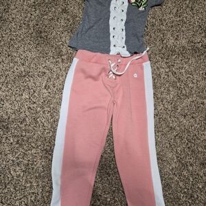 *Size 5/6* Limited Too* Shirt and Pants* Gray and Pink Kids Matching Set*